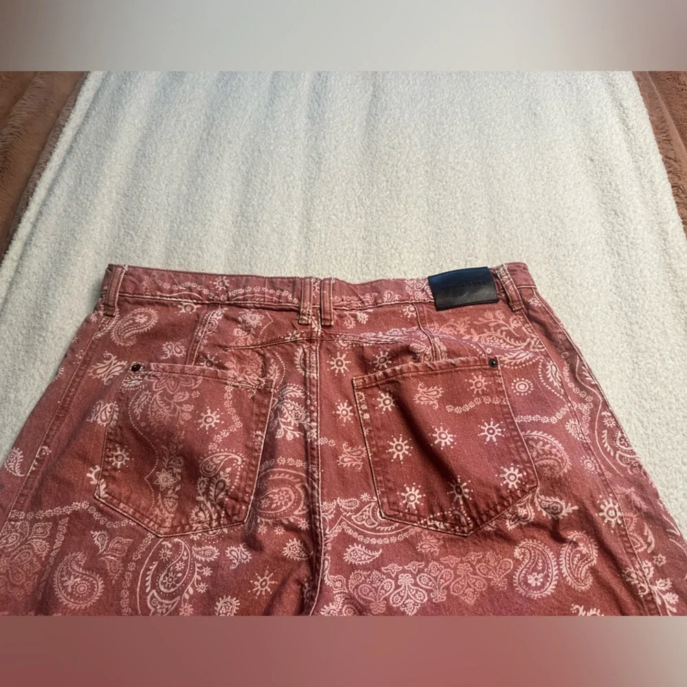 We The Free Free People Good Luck Printed Barrel Jeans EUC - Picture 8 of 12